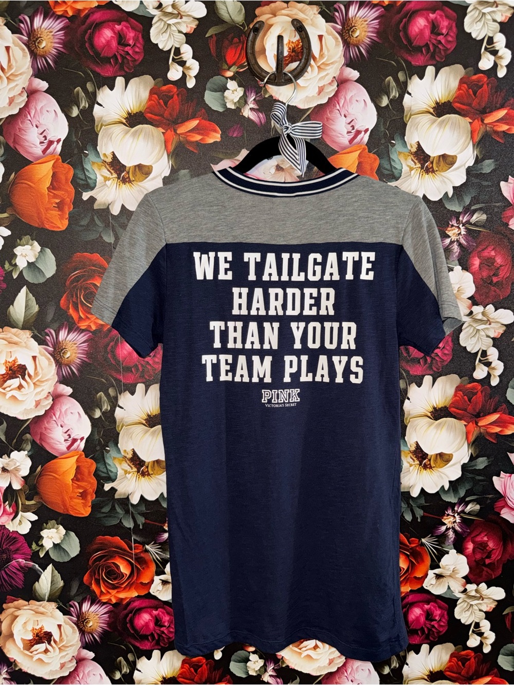 Rare PINK Victoria's Secret Vintage NFL Dallas Cowboys Tailgate V-Neck Tee, M